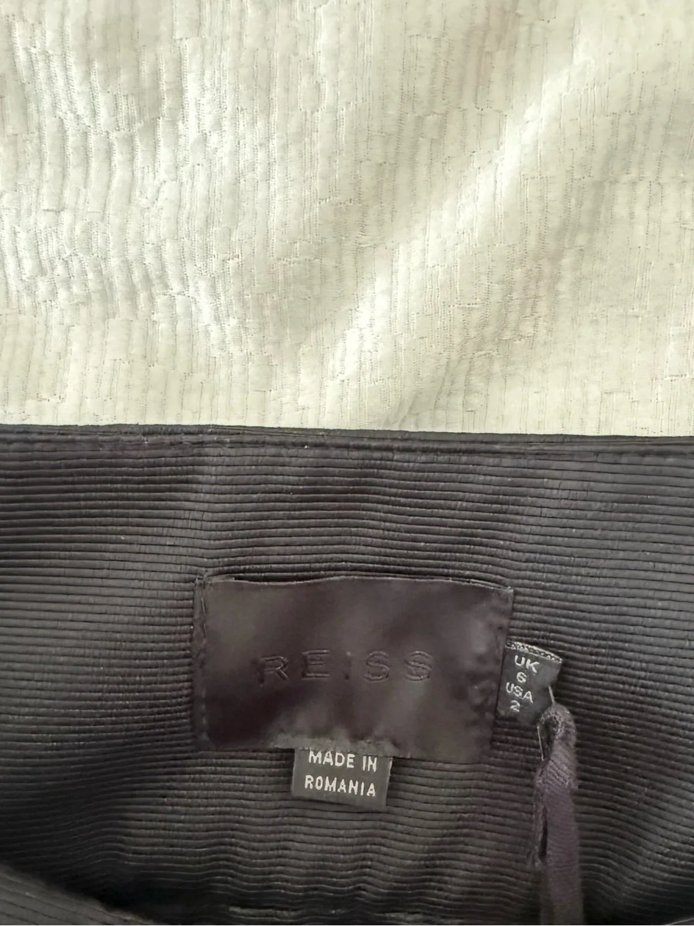 Reiss Black Bubble-Hem Mini Skirt